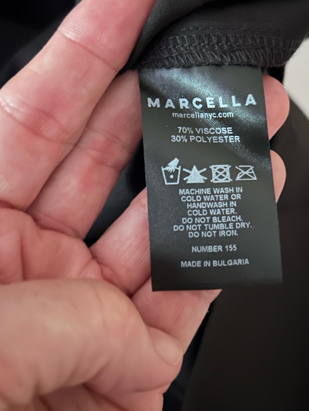 Marcella NYC Black Asymmetrical Seam Maxi Skirt Size Medium Minimalist - Picture 5 of 10